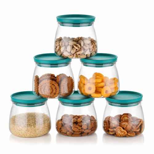 6 Pcs 900 ML Airtight BPA Free Plastic Container Set