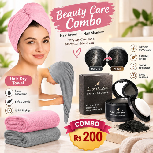 Beauty Care Combo – Hair Dry Towel + Hair Shadow Powder