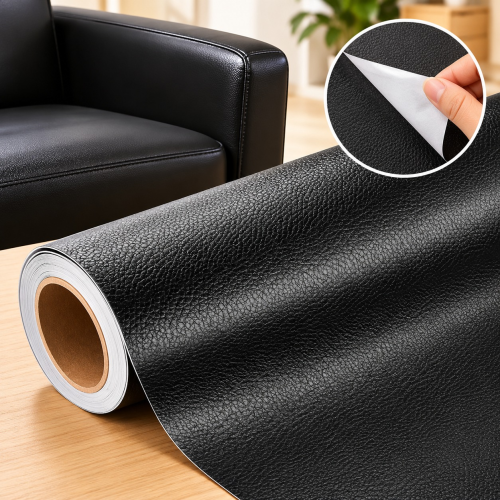 Black  Self-Adhesive Genuine Leather Repair Patch