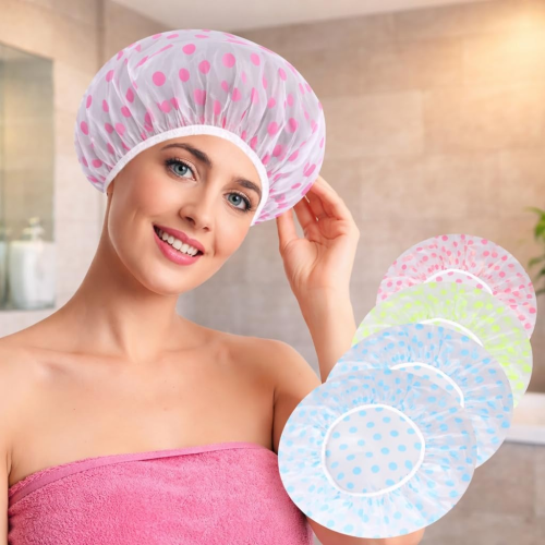 Shower Cap for Women & Men - Reusable  3 pcs
