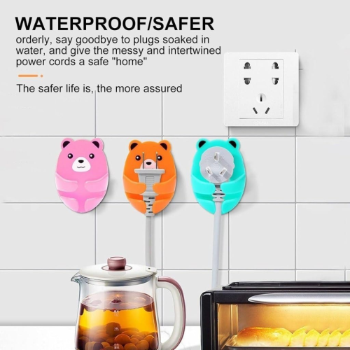 Cute Bears Wall Plug Holder Hooks 4 Different Colors ( pack of 4 pcs )
