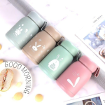 Little Rabbit Print Glass Water Bottle  , 330ML, Pack of 2 PCS