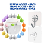 Combo Of Screw 5 pcs Hook 5 pcs &Thumb Hook 5 pcs