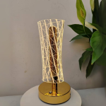 Modern 3D Acrylic LED Table Lamp with Gold Base
