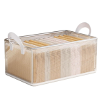 Transparent  Wardrobe Organizer  for Clothes Storage Bin with Handles  2 pcs