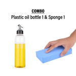 Combo of Plastic oil bottle 1 & Sponge 1