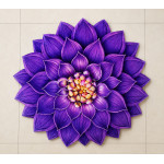 3d Royal Purple LotusFloor Mat Anti-Slip 3d Royal Purple LotusFloor Mat Anti-Slip