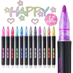 Set – 12 Metallic Self-Double outLine Glitter Pens