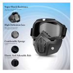 Reusable Goggle Mask with Soft Foam Padded Detachable Mouth Filter in