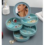 4-Layer 360° Degree Rotating Round Jewellery Organizer Box