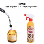 Combo of Yalli Temple Spray 1, Scrubber sheets 2 pcs & USB Lighter 1