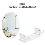 Combo of Elephant holder 1 & Oval mirror 2 pcs