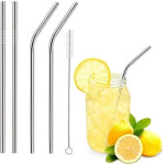 2 set of Stainless steel straw with cleaning brush