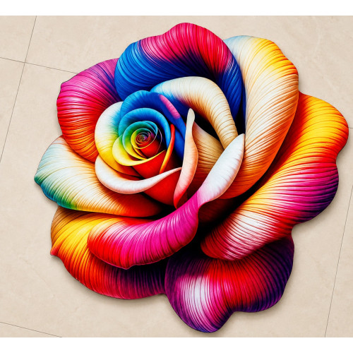 3d Multicolor Rose Antislipfloor Mat