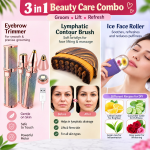 3-in-1 Beauty Care Combo – Eyebrow Trimmer, Lymphatic Contour Brush & Ice Face Roller 3-in-1 Beauty Care Combo – Eyebrow Trimmer, Lymphatic Contour Brush & Ice Face Roller