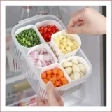 Fridge Food Storage Containers With 6pcs Detachable Drain Basket