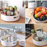 Plastic White Rotating Tray for Kitchen and Dinning Table