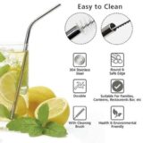 2 set of Stainless steel straw with cleaning brush