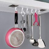Multi 6 in 1 hanging rod for kitchen utensils holder