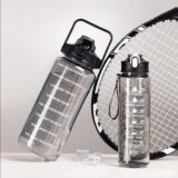 Set of 3 Transparent Water Bottle 2000ML, 900ML, 300ML with Motivational Time Marker |Leak Proof