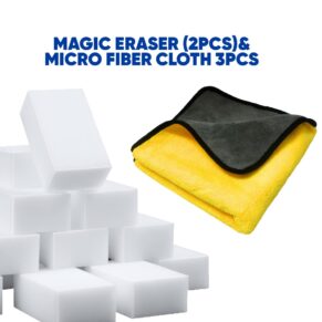 Combo of Microfiber Cloth 3 pcs and Magic Eraser 2 pcs