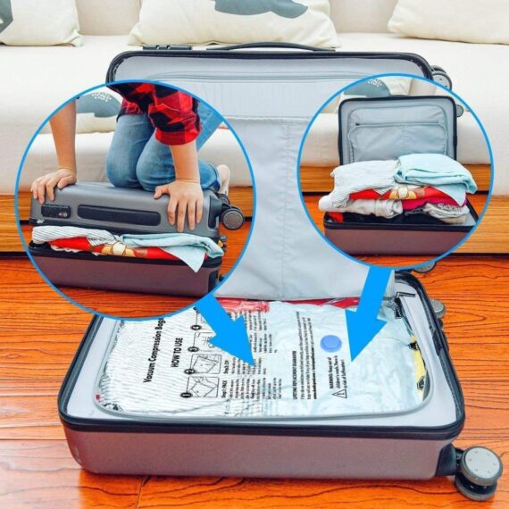 Vacuum Storage Bags for Clothes with Hand Pump  [ 5-Pack ]