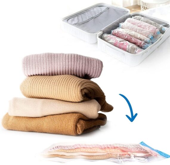 Vacuum Storage Bags for Clothes with Hand Pump  [ 5-Pack ]